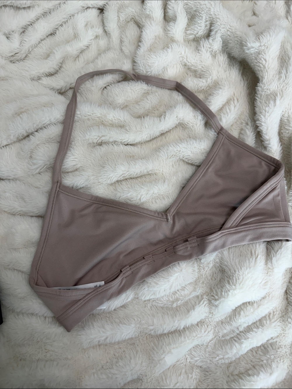 Gymshark Halter Sports Bra Mauve Taupe Light Support Bralette - Picture 2 of 3